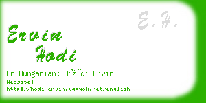 ervin hodi business card